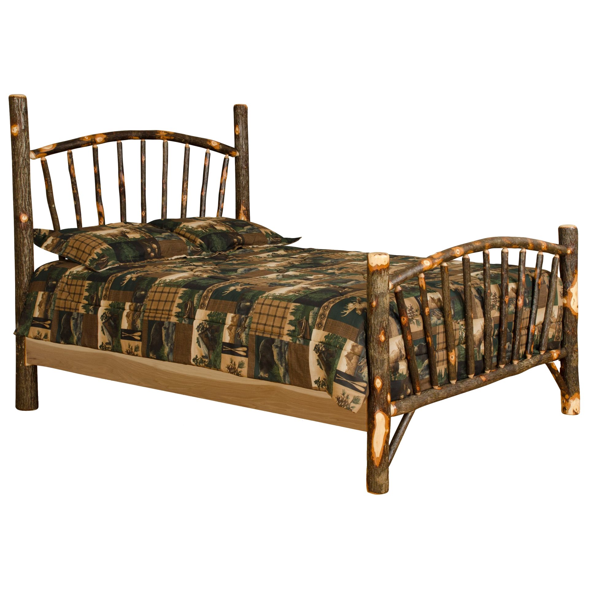 Rustic Hickory Sunburst Bed