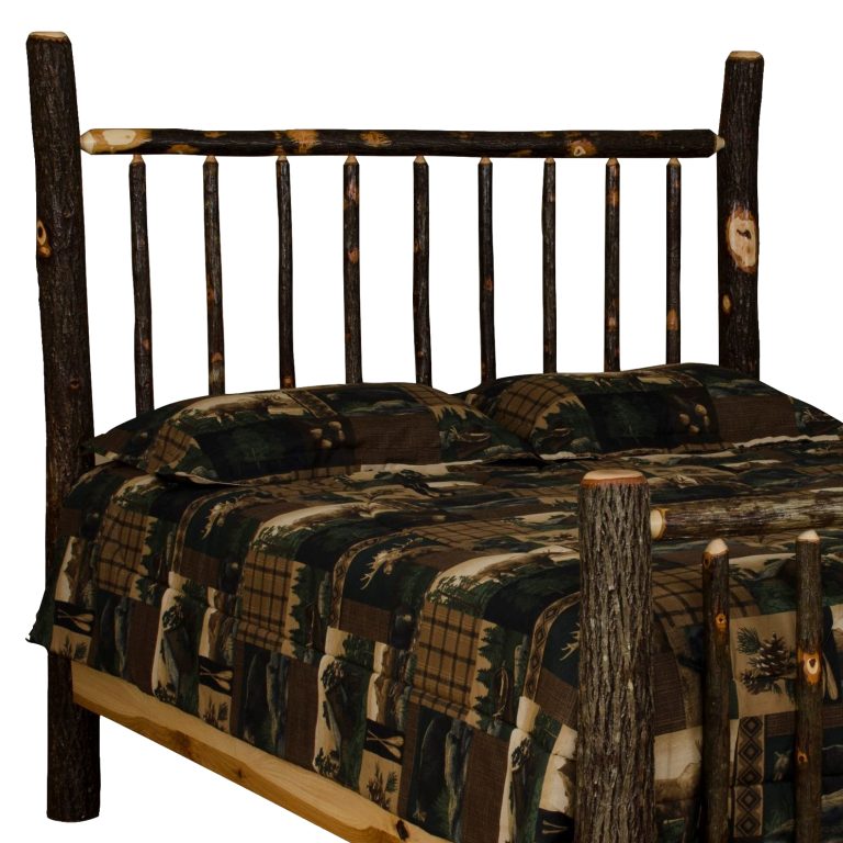Rustic Hickory Mission Headboard
