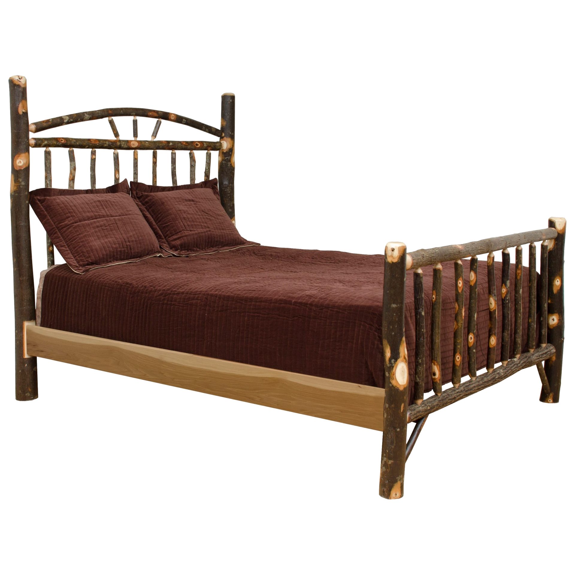 Rustic Hickory Wagon Wheel Bed