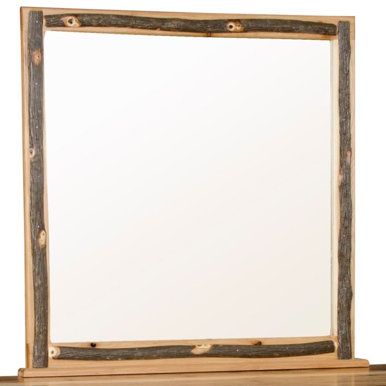 Rustic Hickory Square Bedroom Mirror
