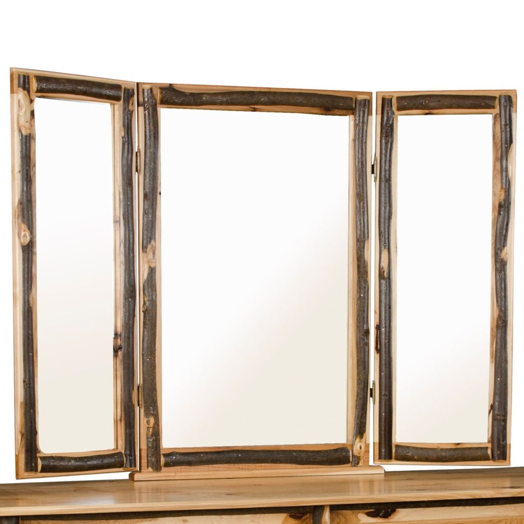 Rustic Hickory Tri-View Mirror