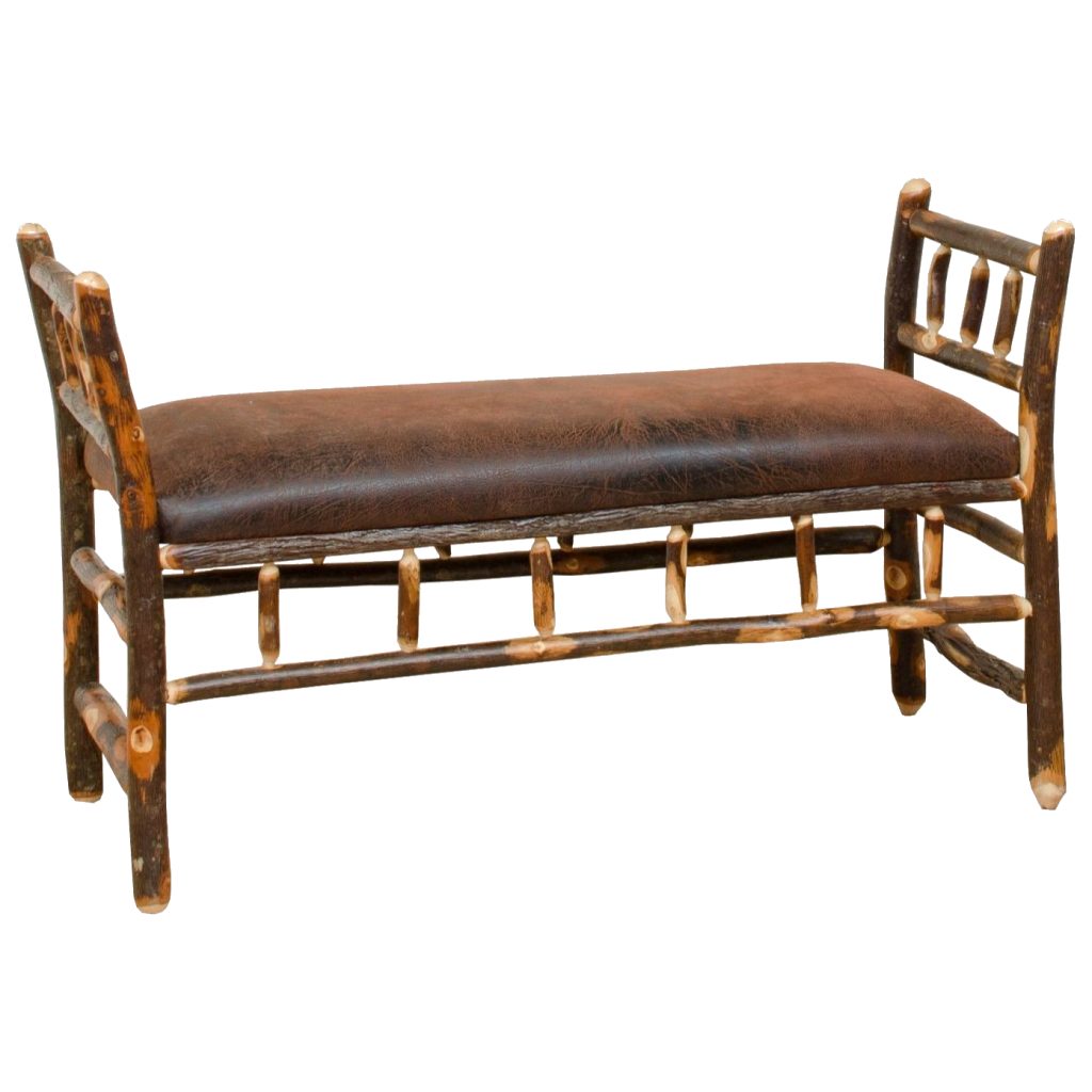 Rustic Hickory Arm Bench