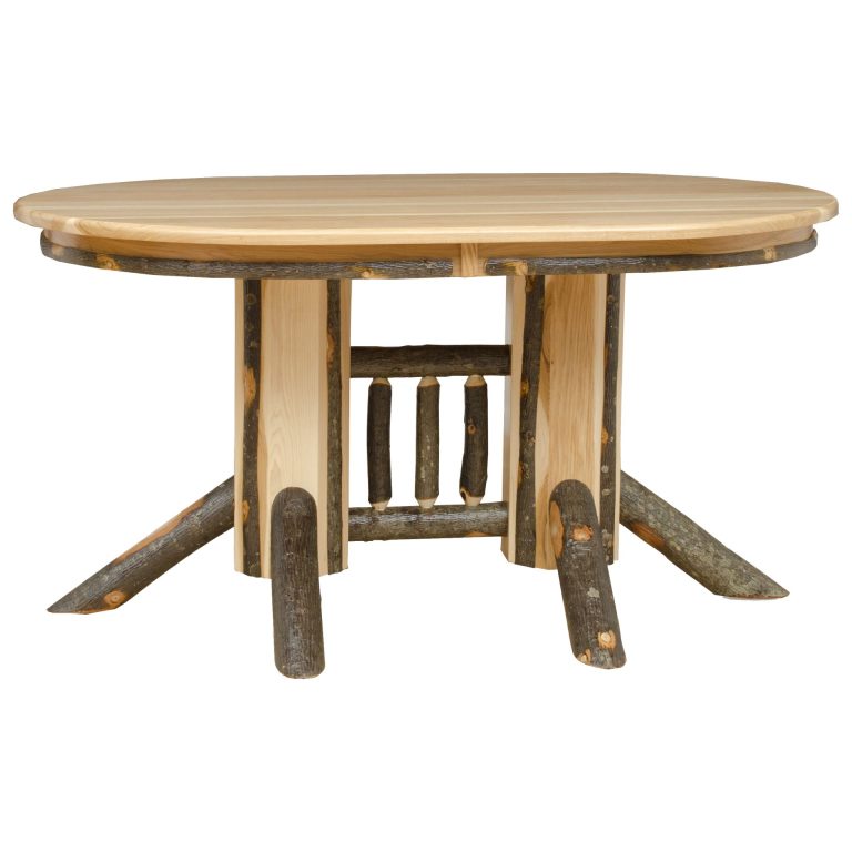 Rustic Hickory Double Pedestal Table