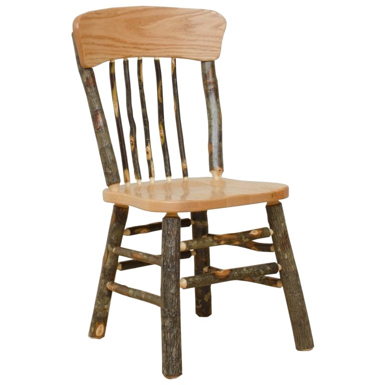Rustic Hickory Panel Back Dining Chairs - Set of 2