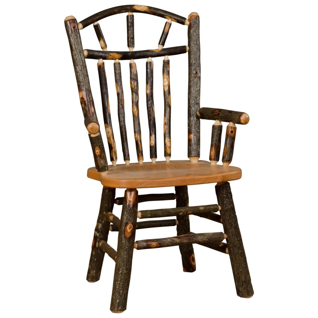 Rustic Hickory Wagon Wheel Arm Chairs - Set of 2