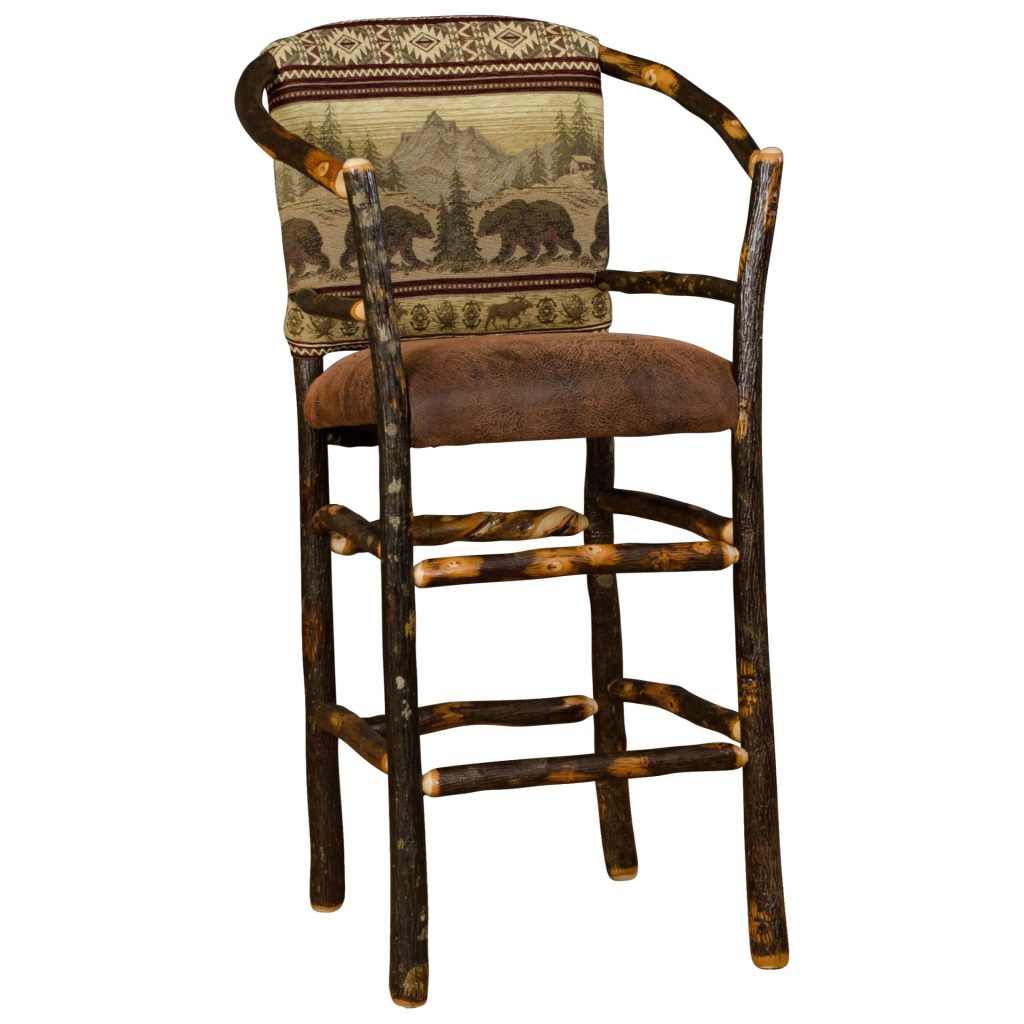 Rustic Hickory Hoop Stool - Set of 2