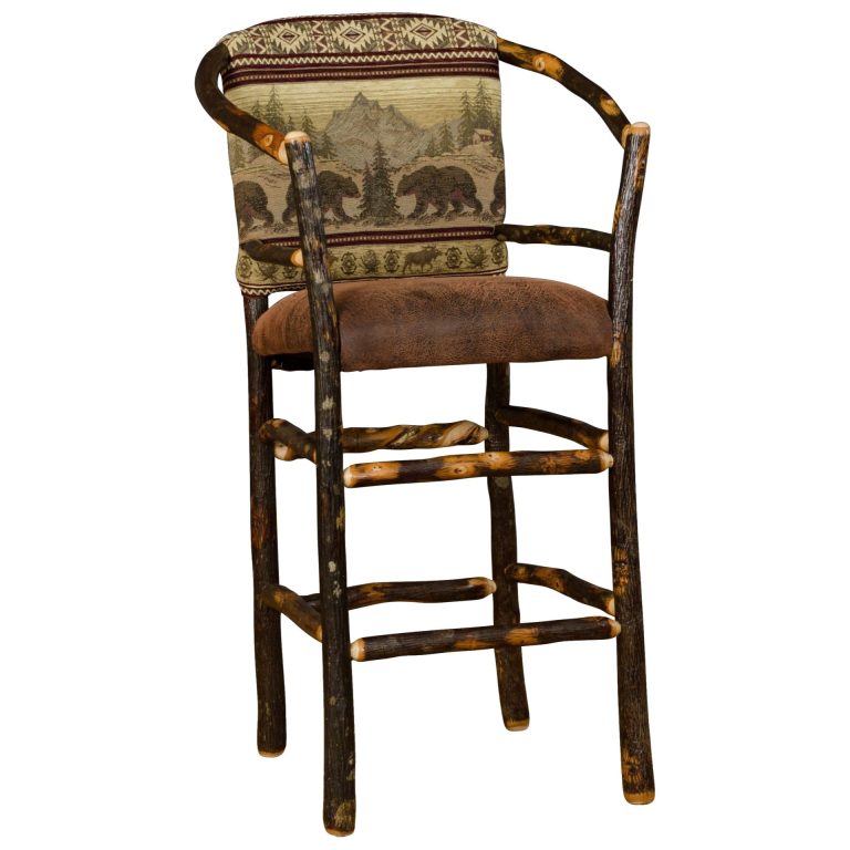 Rustic Hickory Hoop Stool - Set of 2