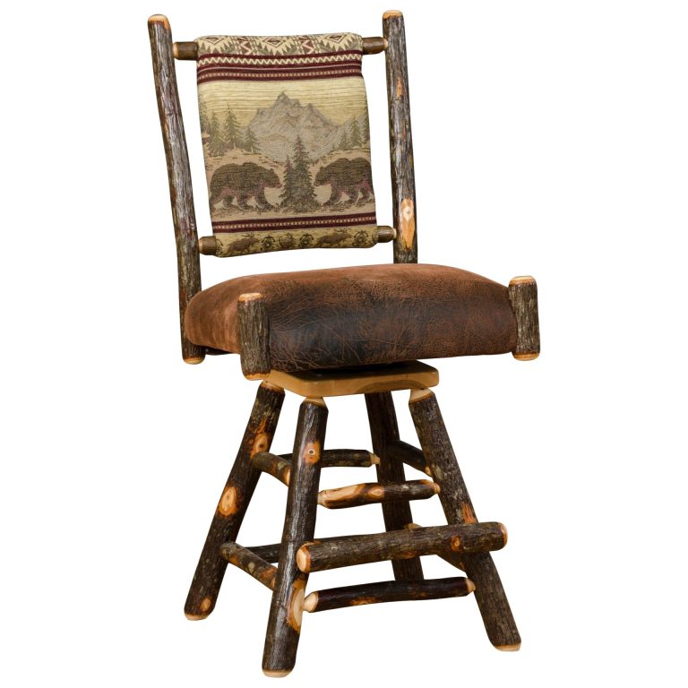 Rustic Hickory Swivel Stool - Set of 2