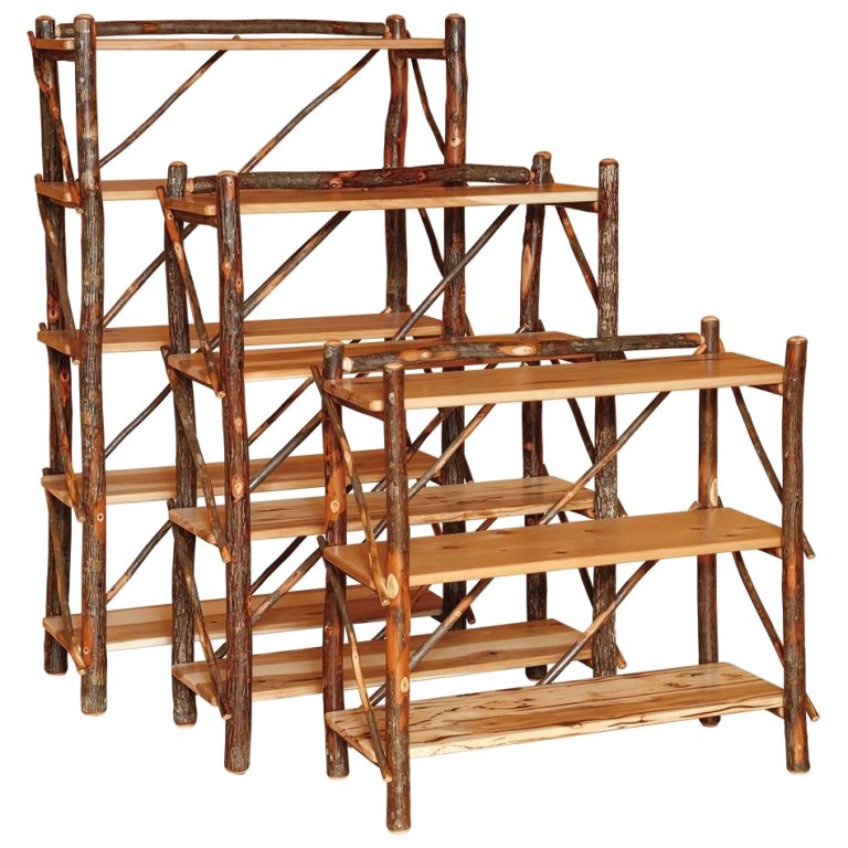 Rustic Hickory Bookshelf