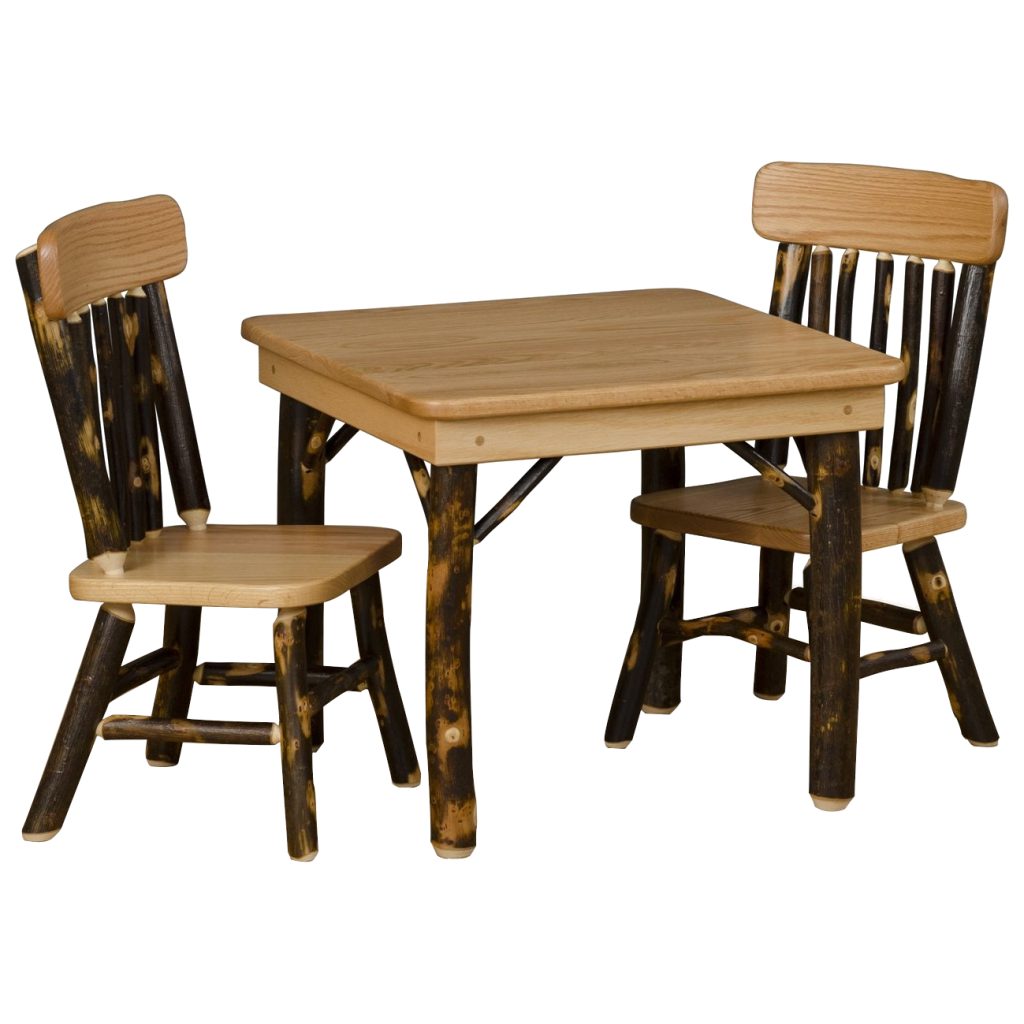 Rustic Hickory Children's Table and Chair Set