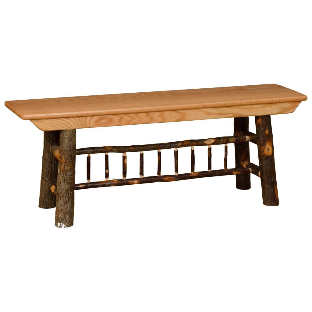 Rustic Hickory Farm Bench