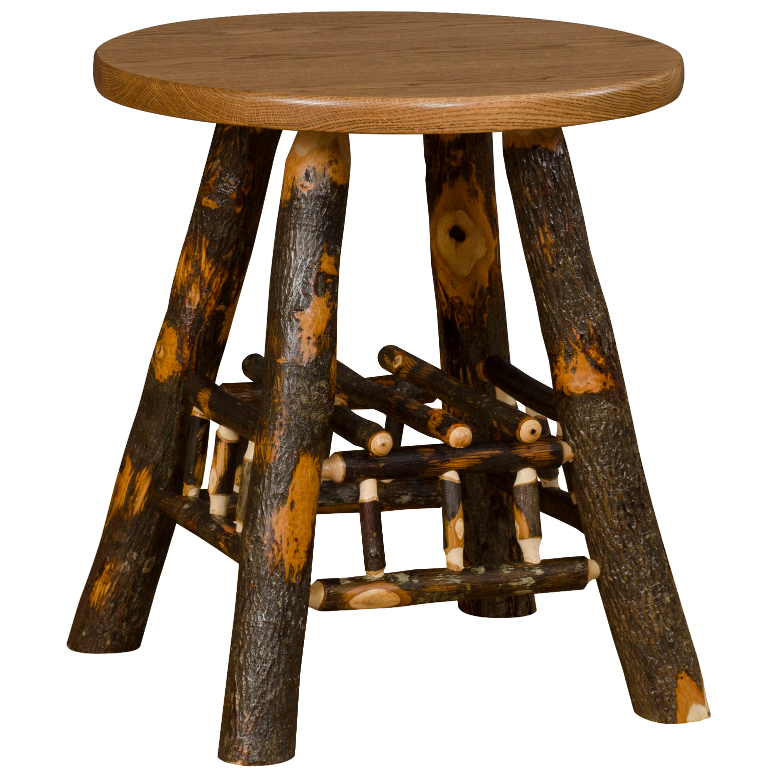 Rustic Hickory Lamp Table