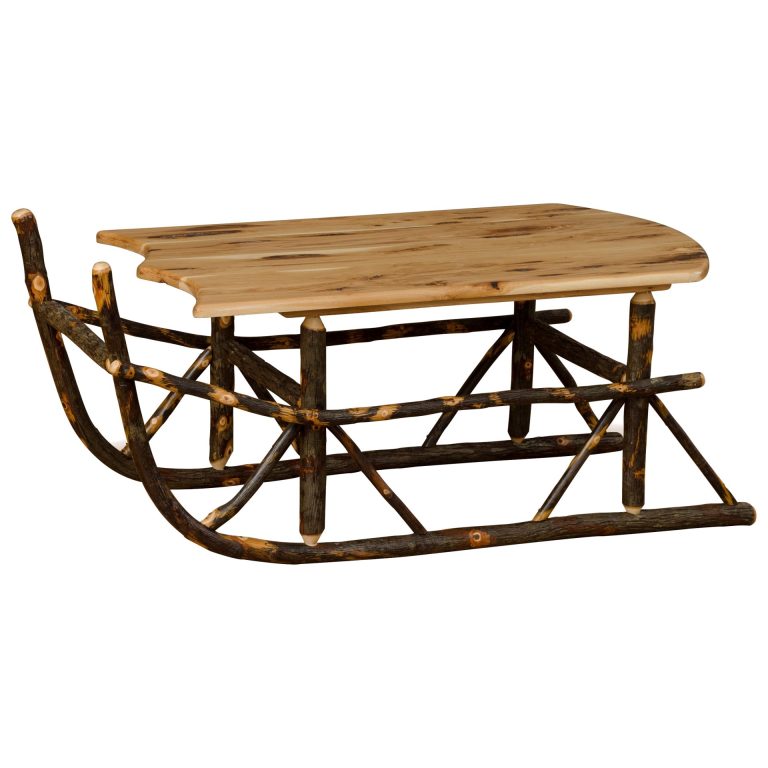 Rustic Hickory Sleigh Coffee Table