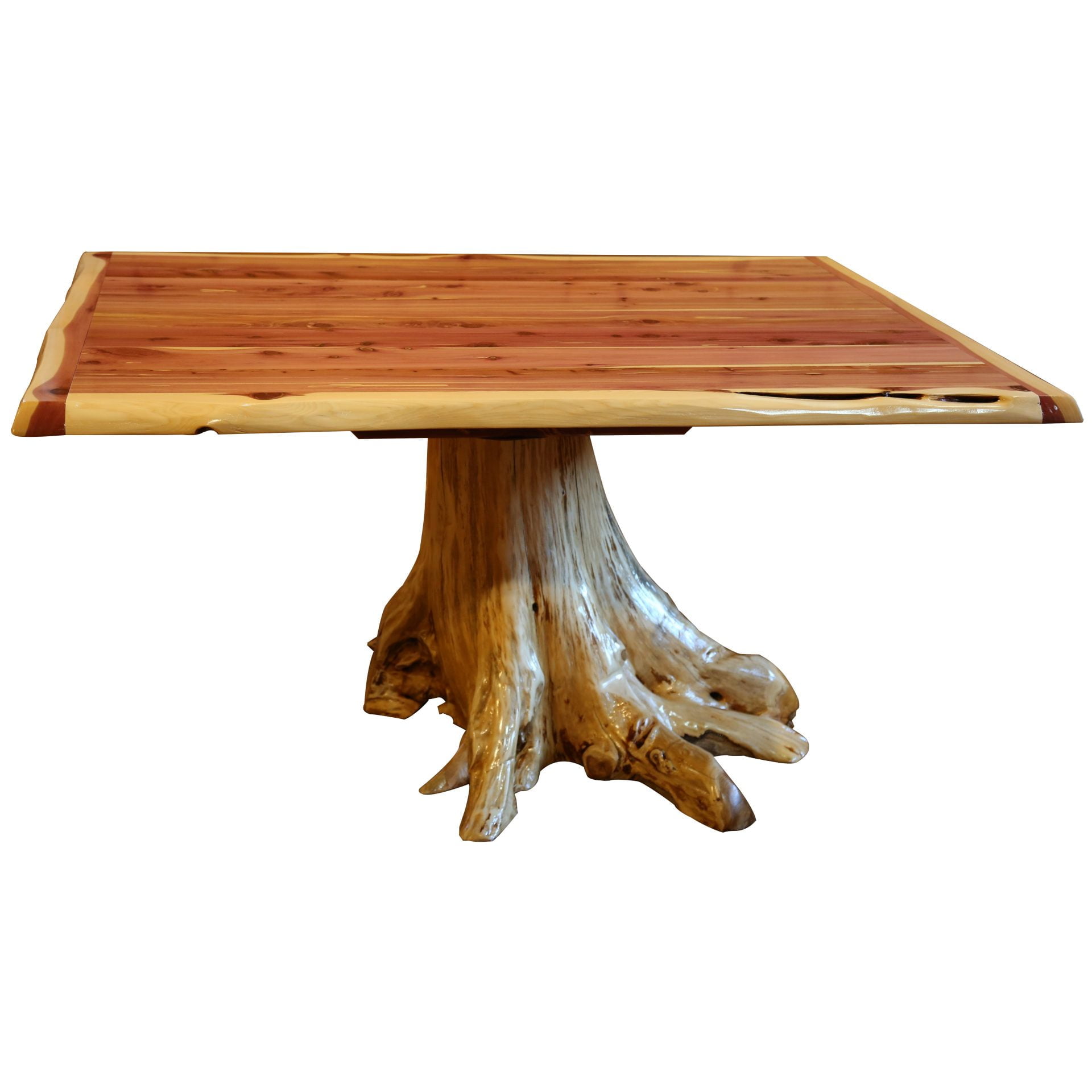 Rustic Red Cedar Log Stump Dining Table