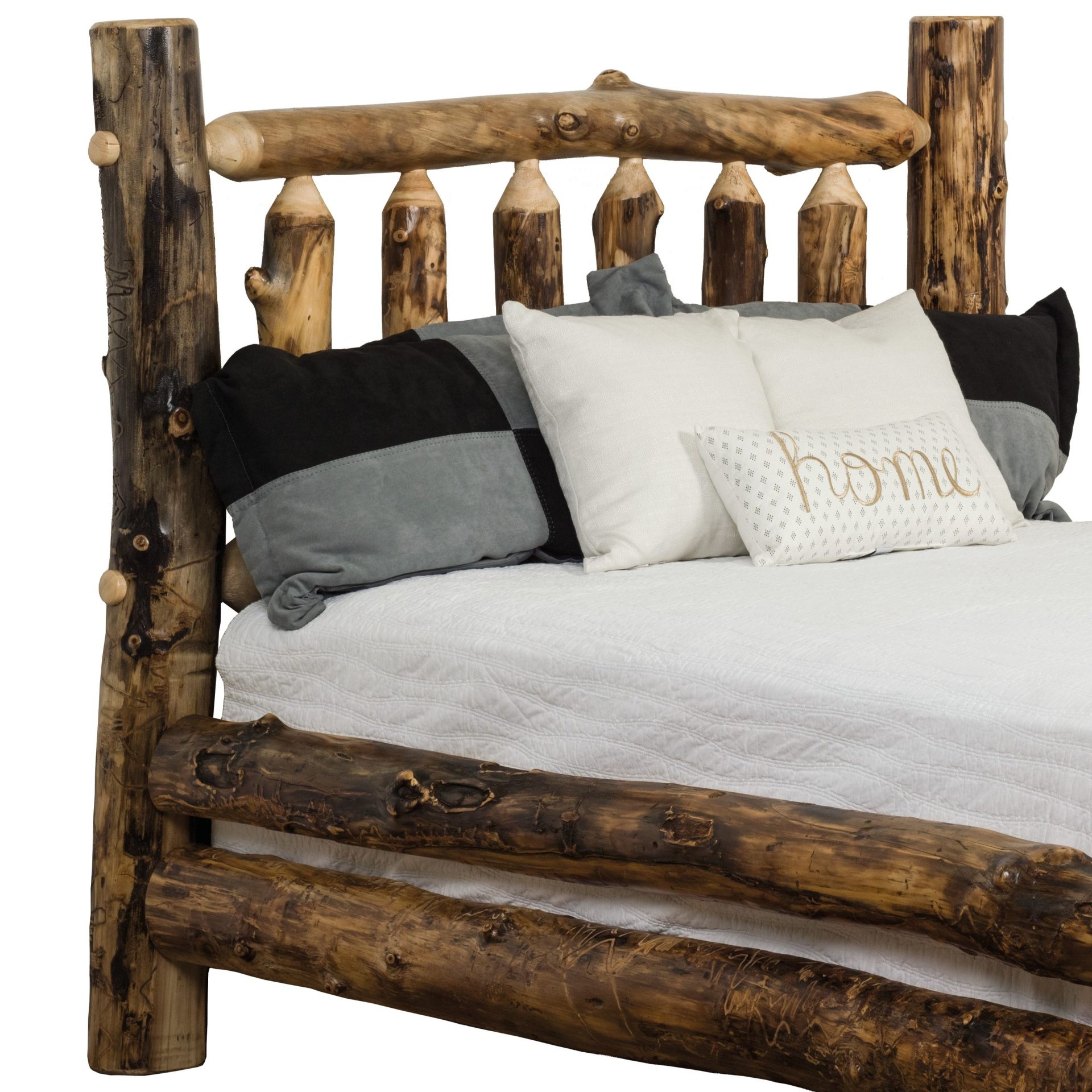 Rustic Aspen Log Mission Style Headboard