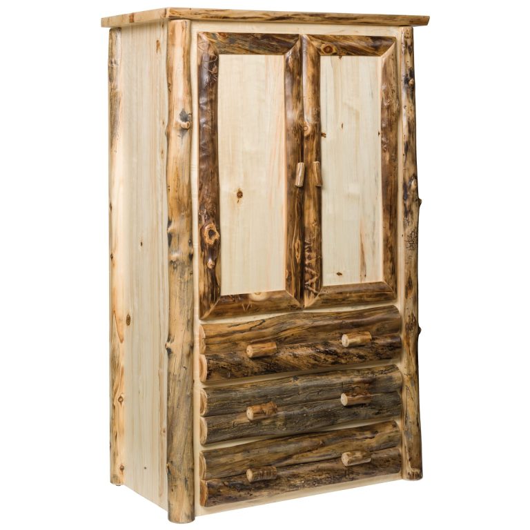 Rustic Aspen Log Armoire