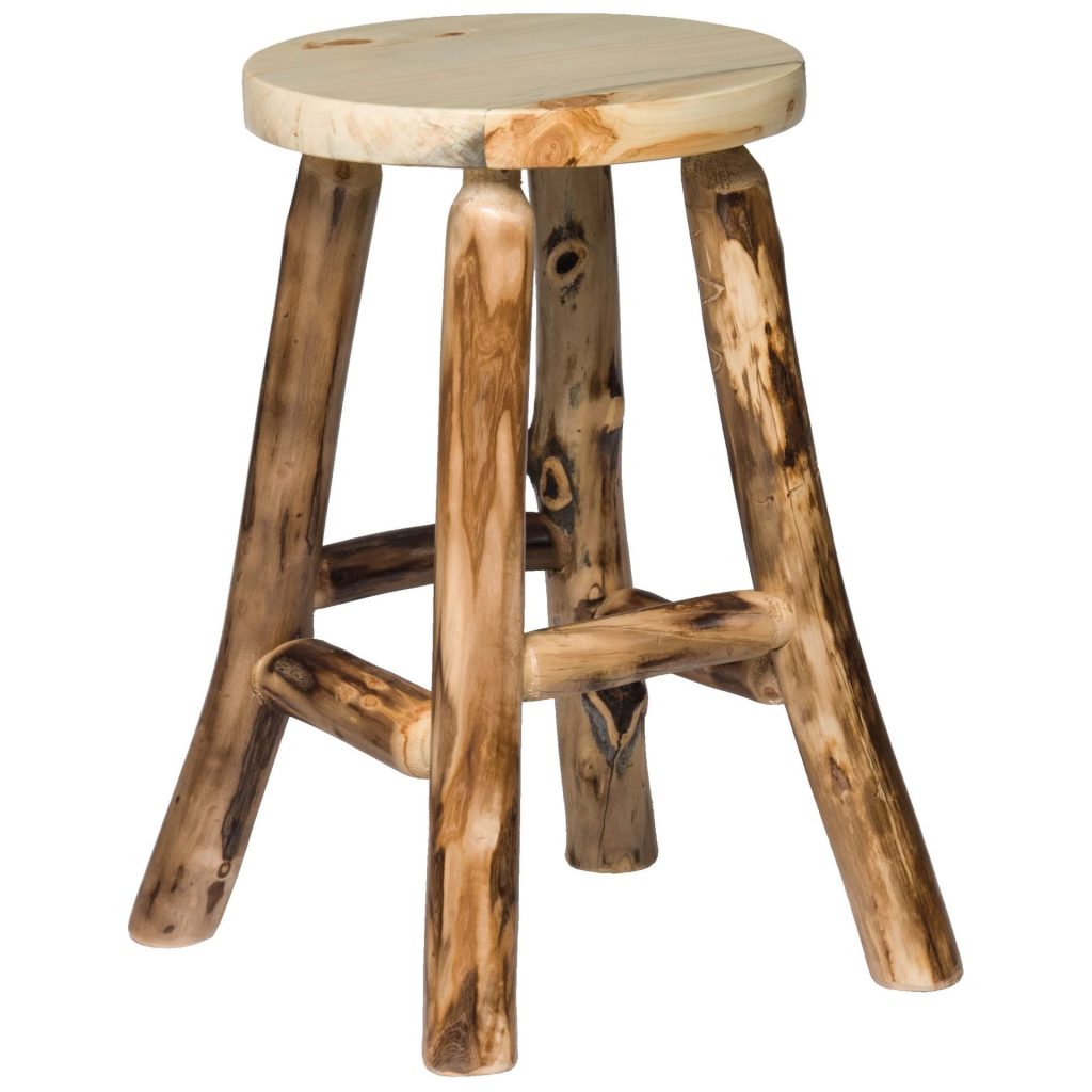 Rustic Aspen Log Kitchen Stool