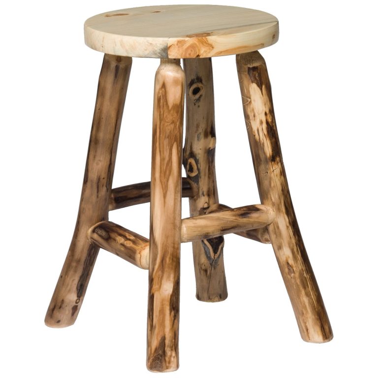 Rustic Aspen Log Kitchen Stool