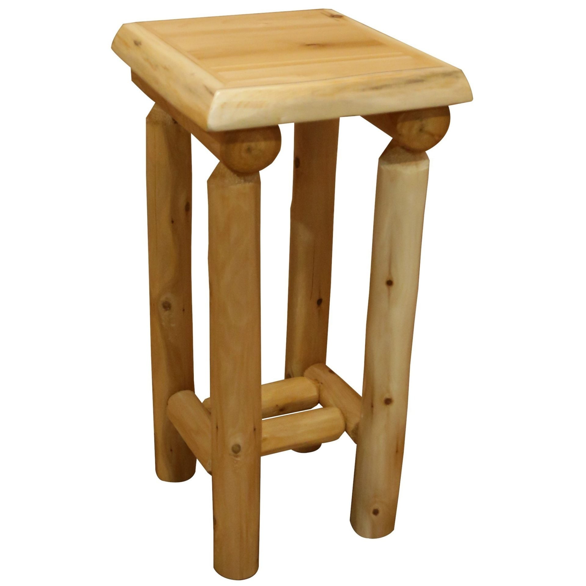 Rustic White Cedar Log Small End Table