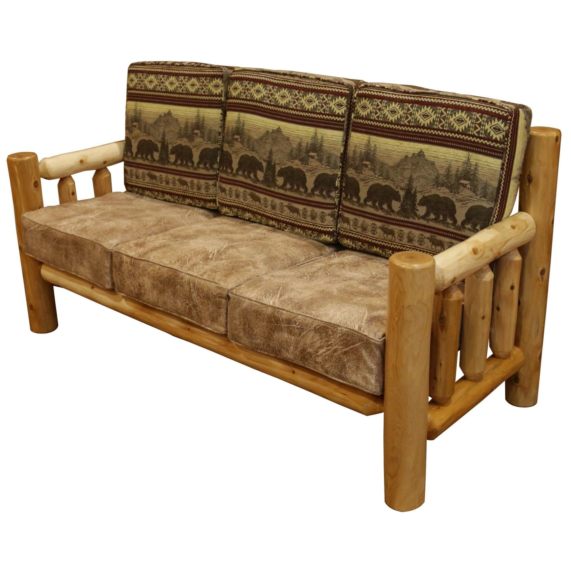 Rustic White Cedar Log Santa Fe Couch