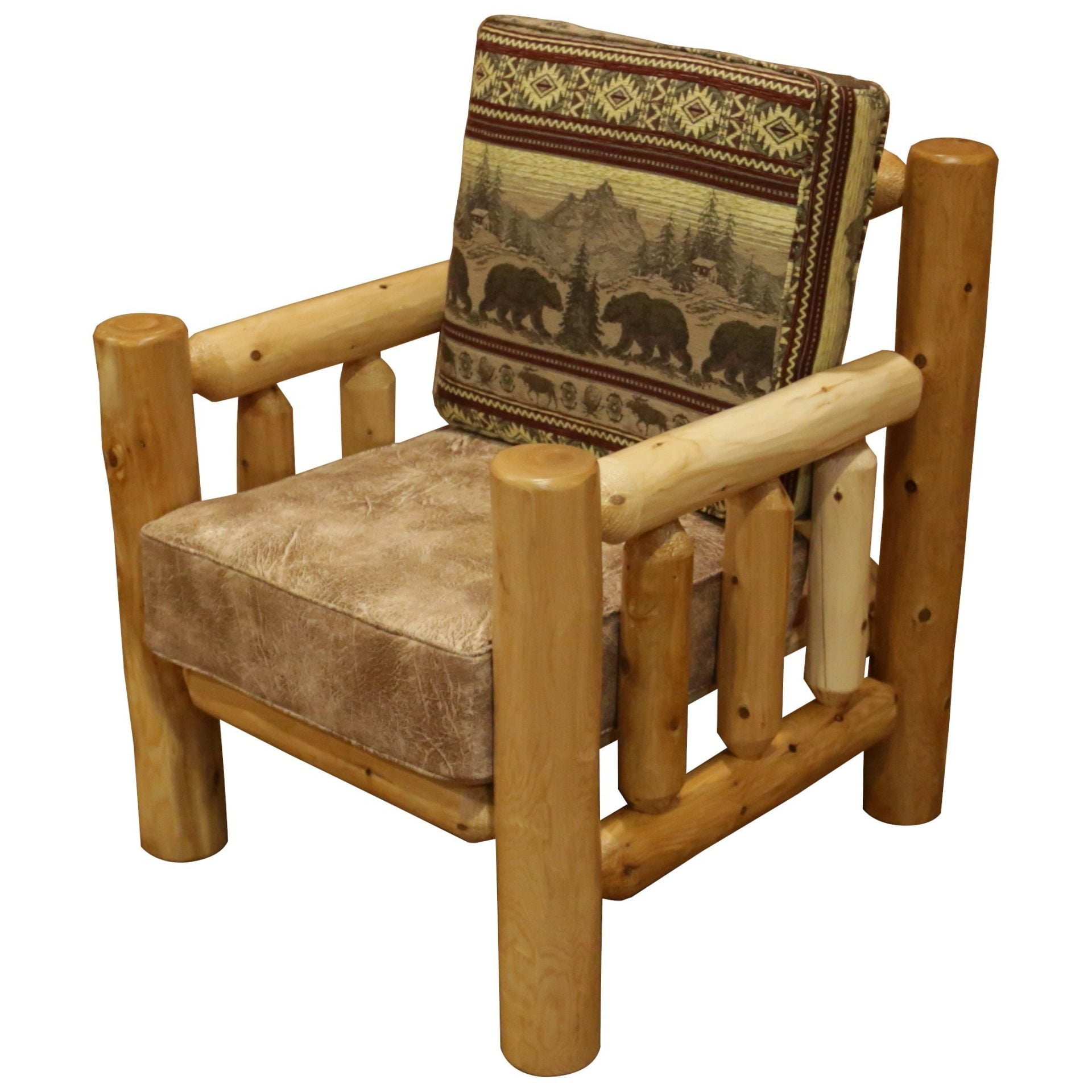 Rustic White Cedar Log Santa Fe Chair
