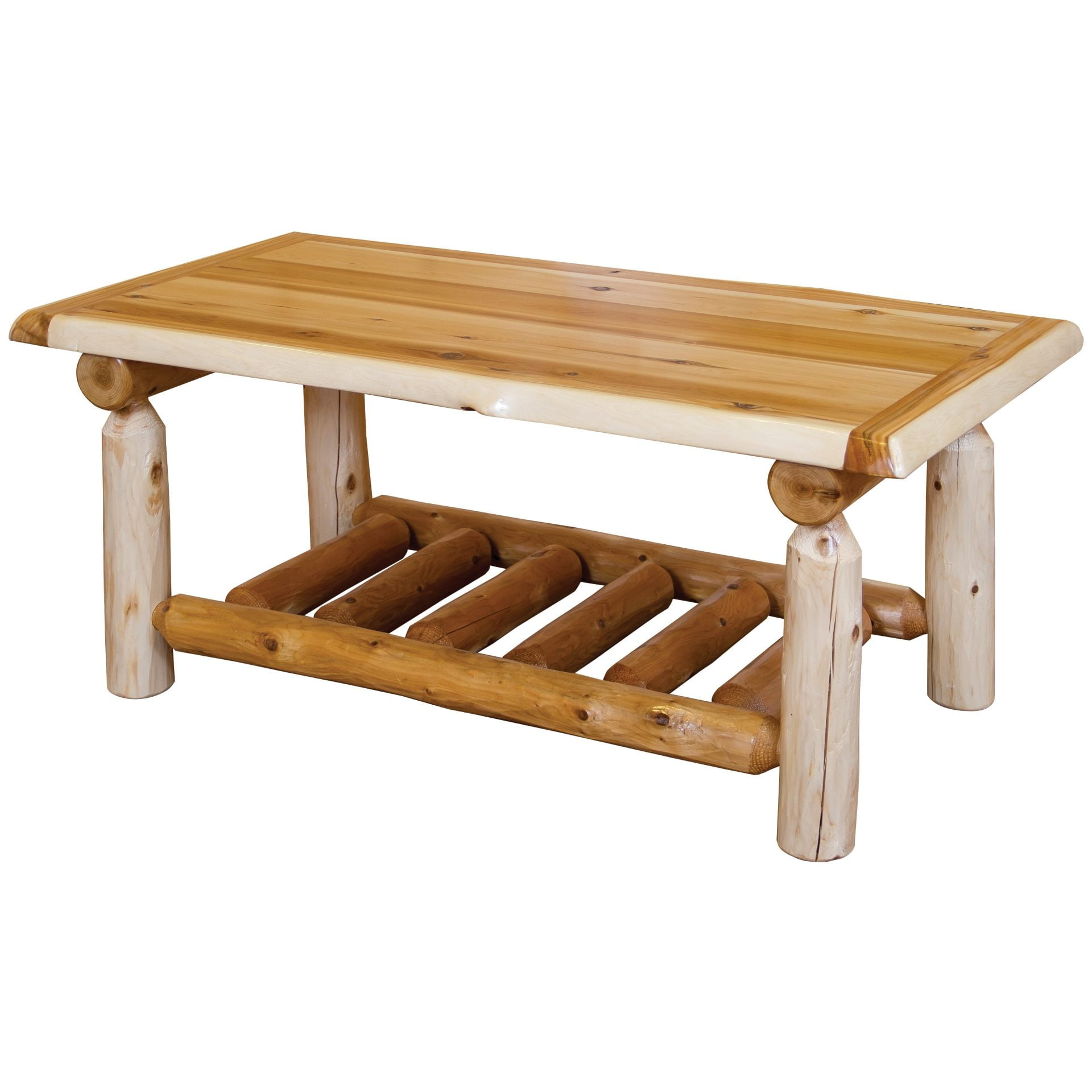 Rustic White Cedar Log Coffee Table