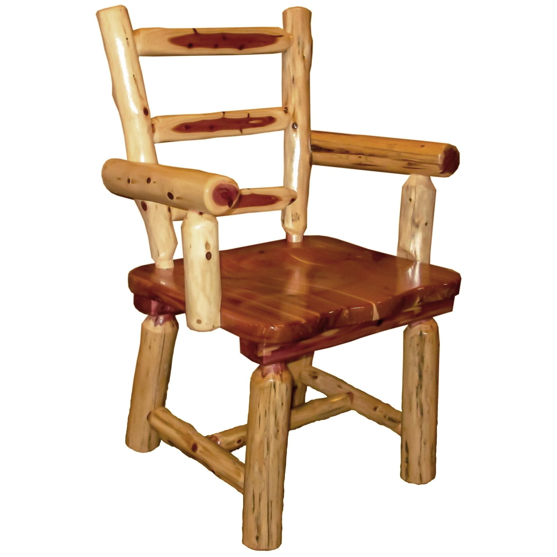 Set of 2 Rustic Red Cedar Log Captain’s Chairs