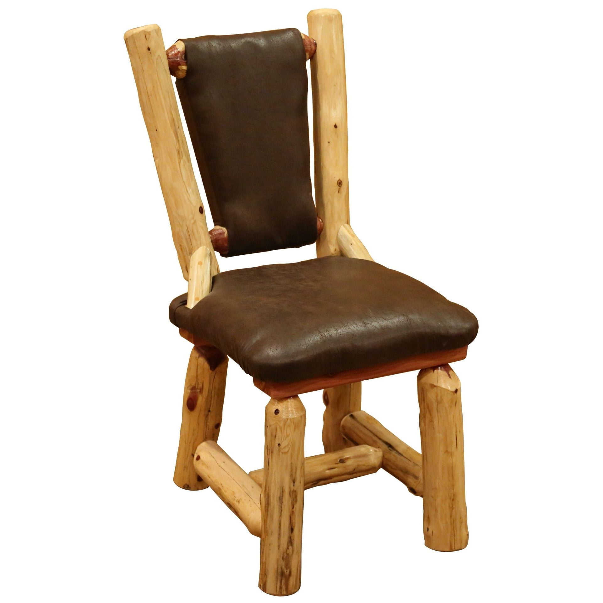 Rustic Red Cedar Log Upholstered Dining Chair