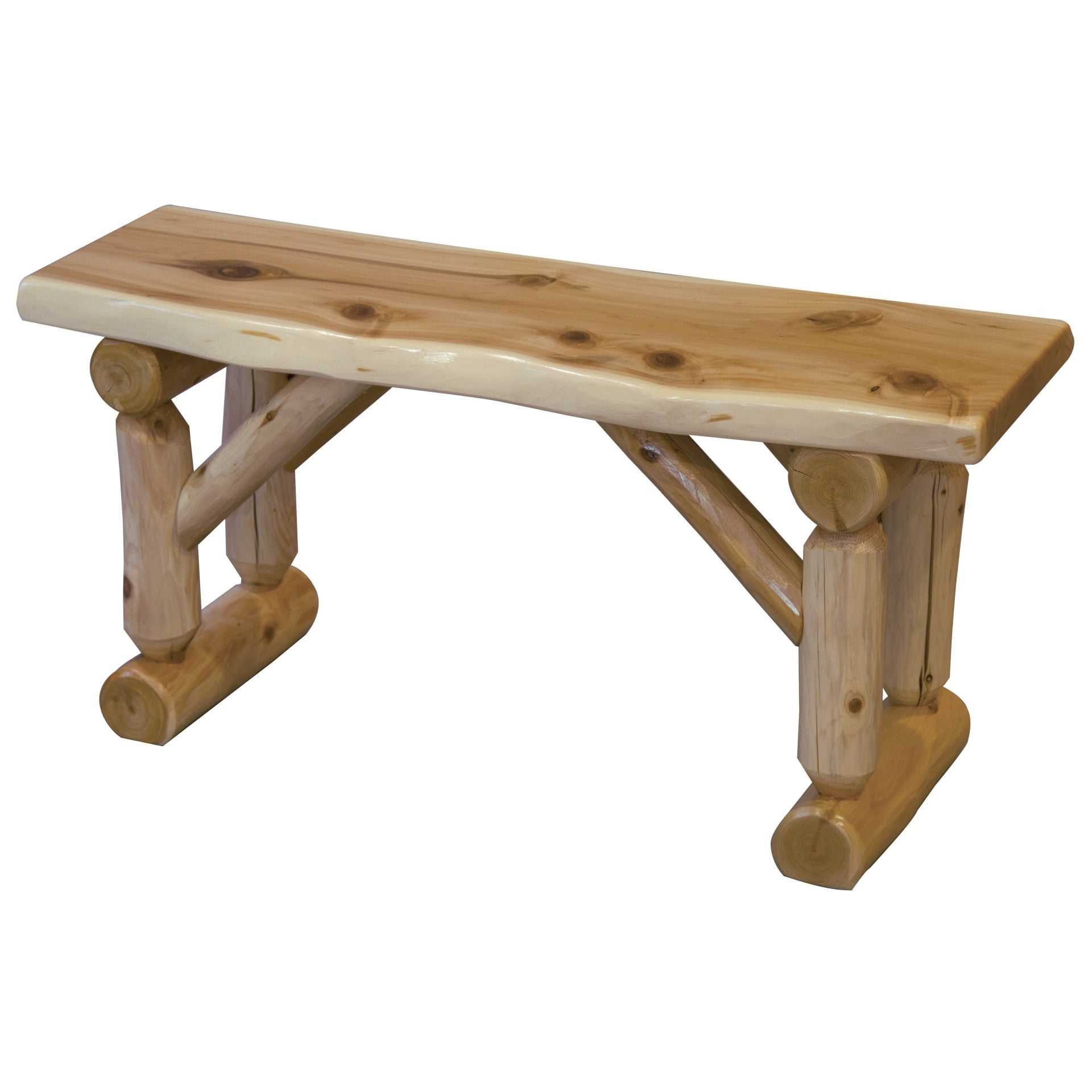 Rustic White Cedar Log Bench