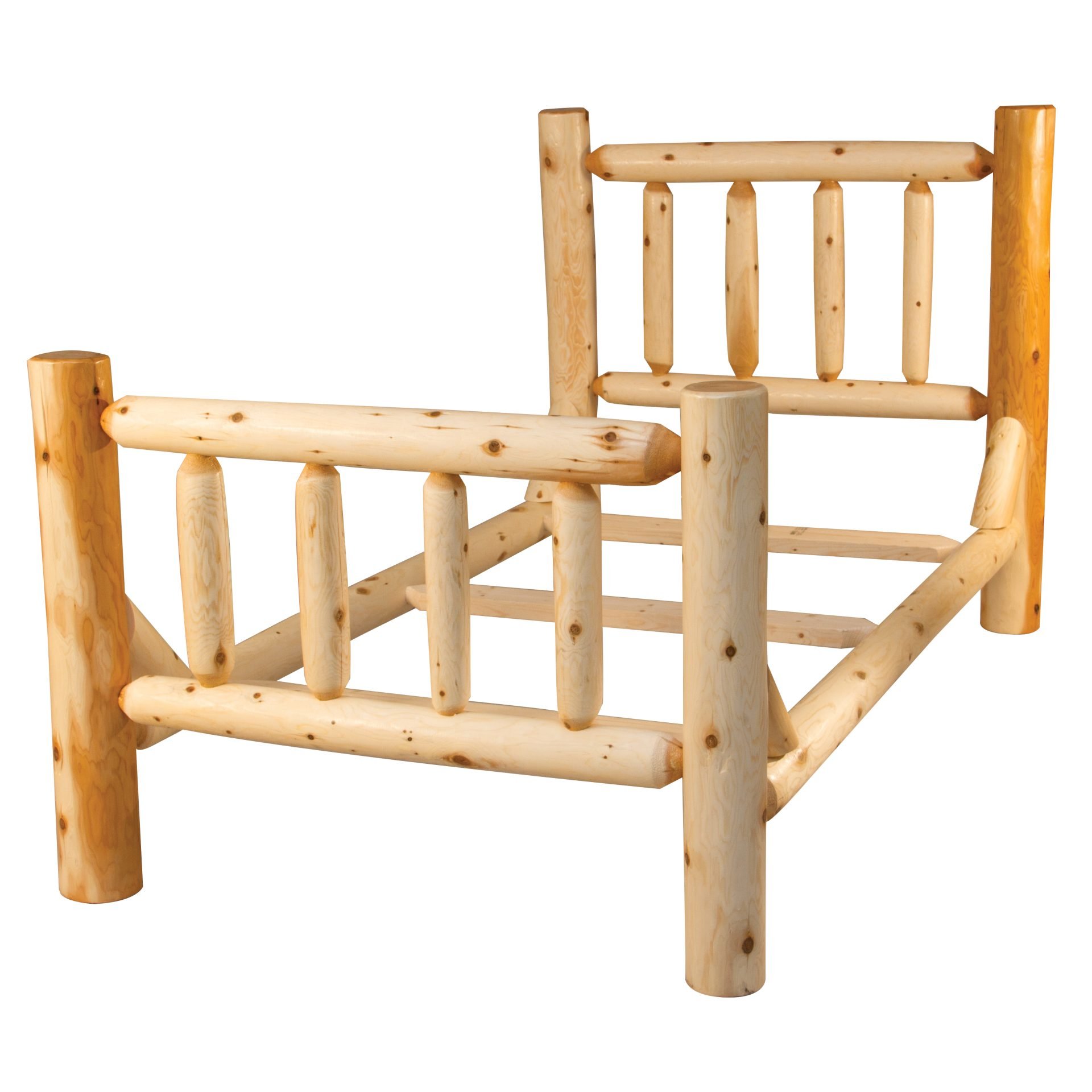 Rustic White Cedar Log Mission Style Bed