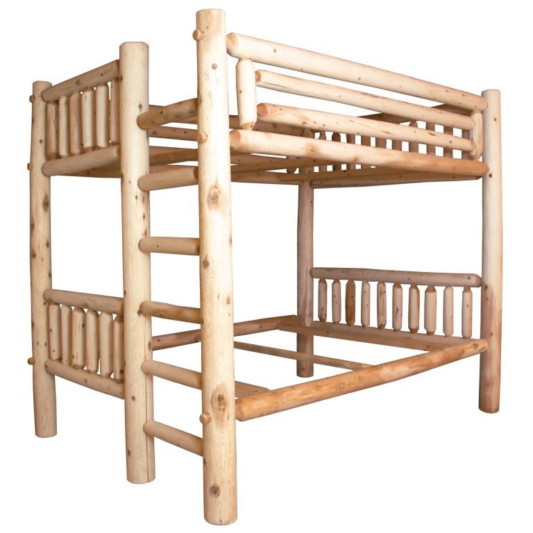 Rustic White Cedar Log Bunk Bed