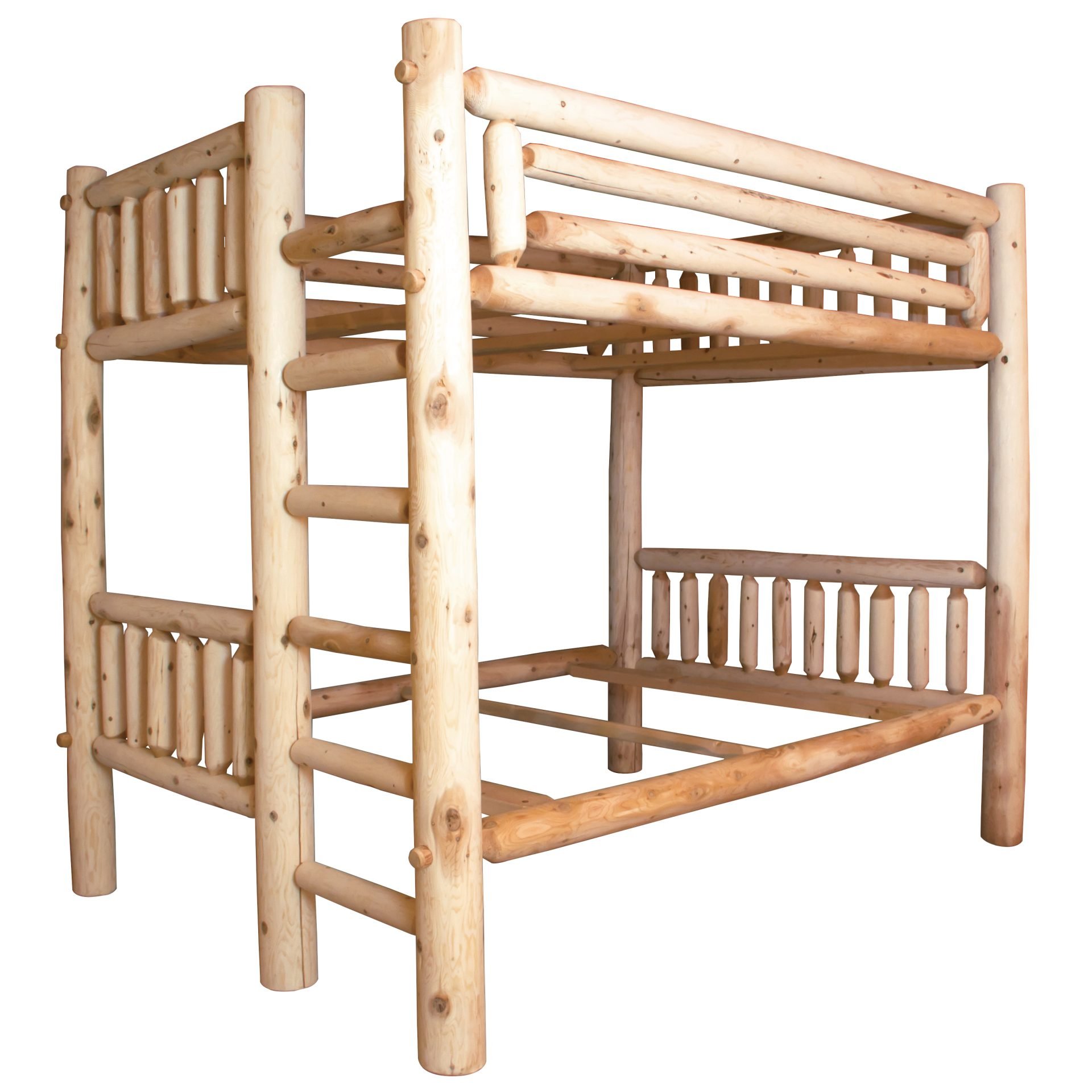 Rustic White Cedar Log Bunk Bed