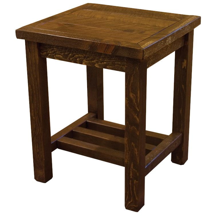 Barnwood Style Timber Peg End Table