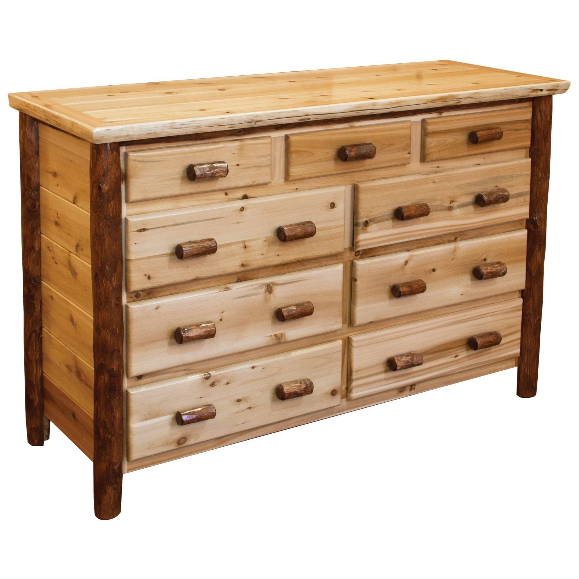 Rustic Two-Tone White Cedar Log Dresser