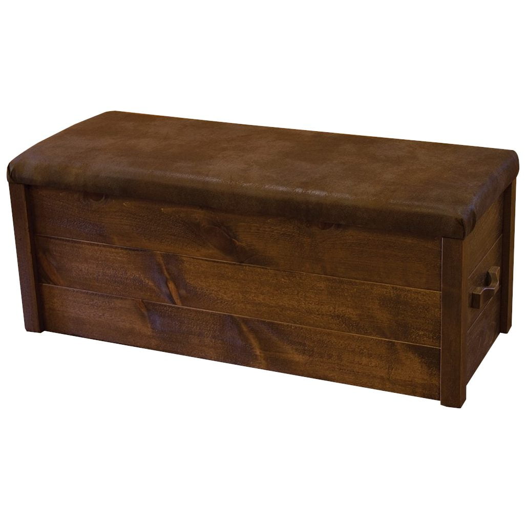 Barnwood Style Timber Peg Cushion Top Blanket Chest