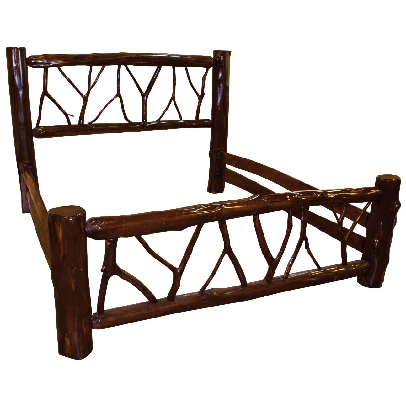 Rustic Red Cedar Log Adirondack Collection Twig Bed