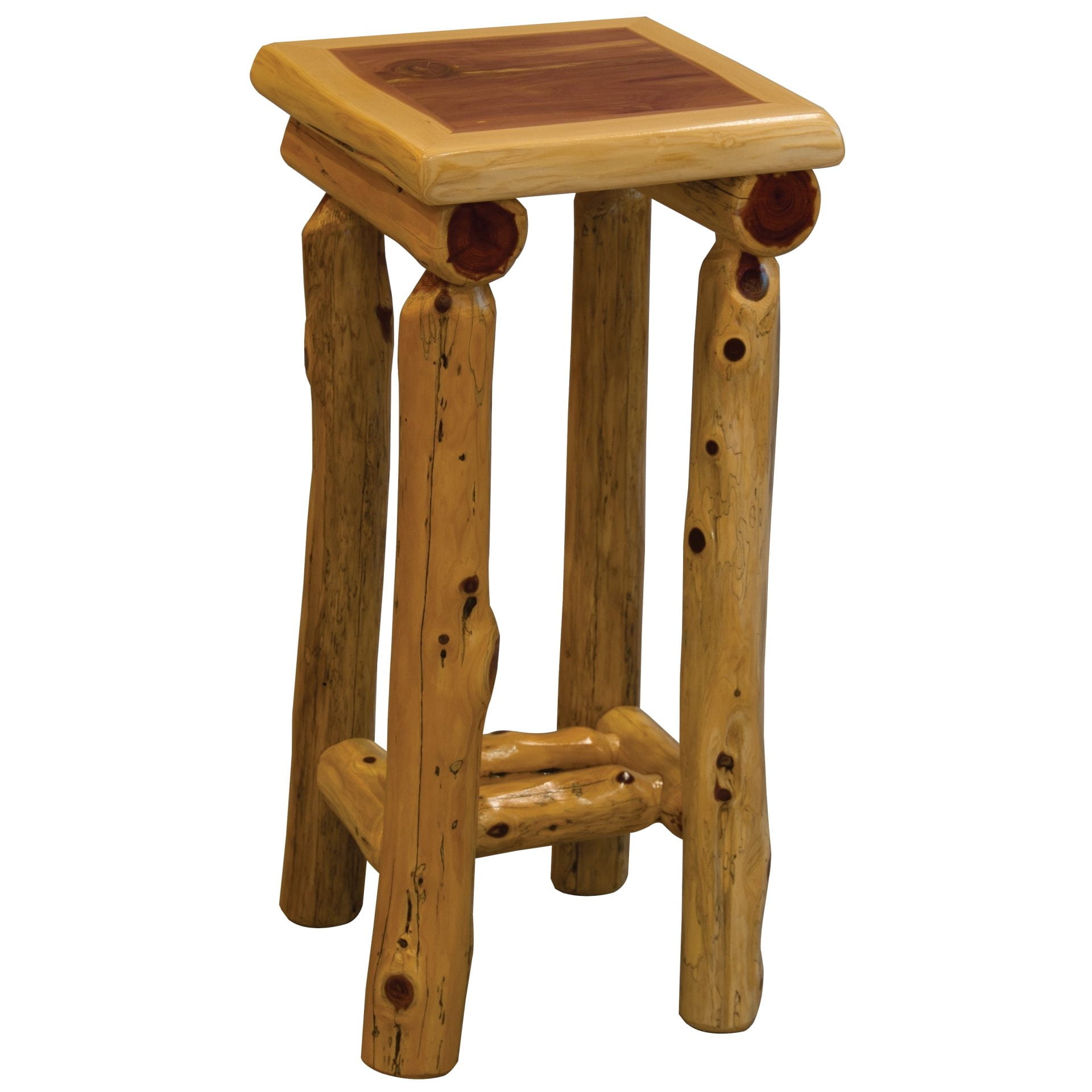 Rustic Red Cedar Log Small End Table