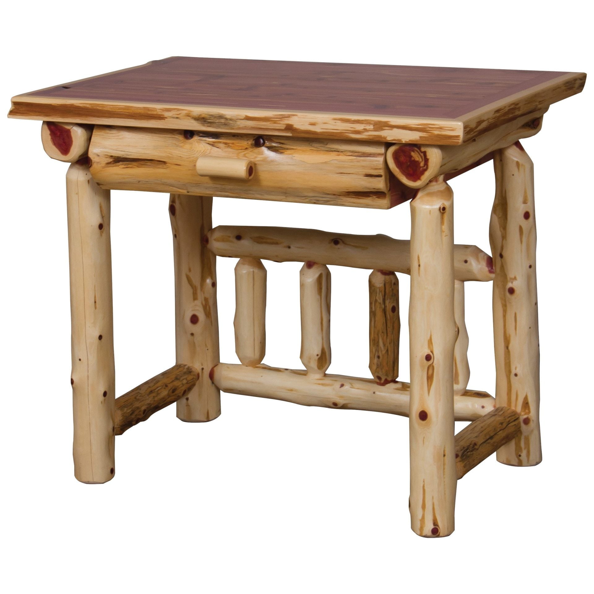 Rustic Red Cedar Log Student Desk