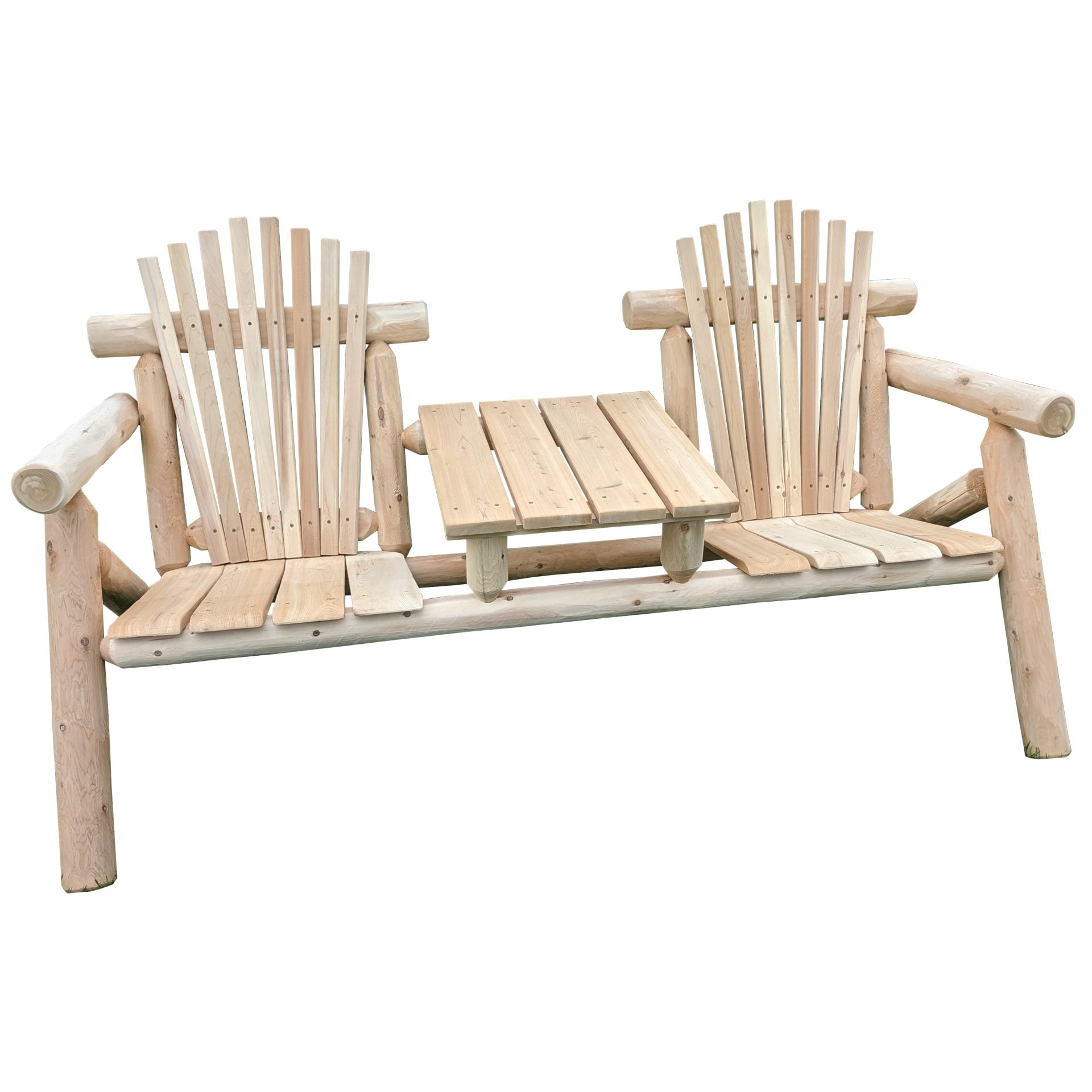 Outdoor White Cedar Log Adirondack Settee