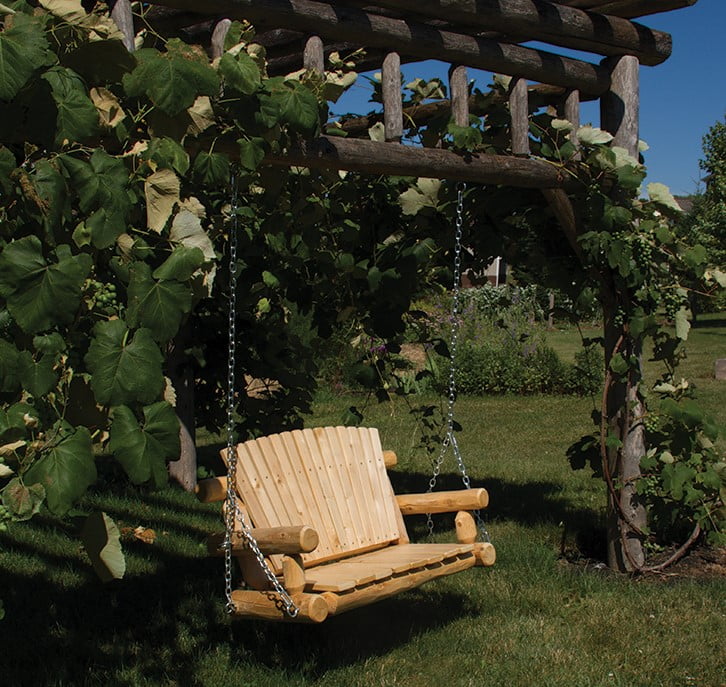 Outdoor White Cedar Log Child’s Swing