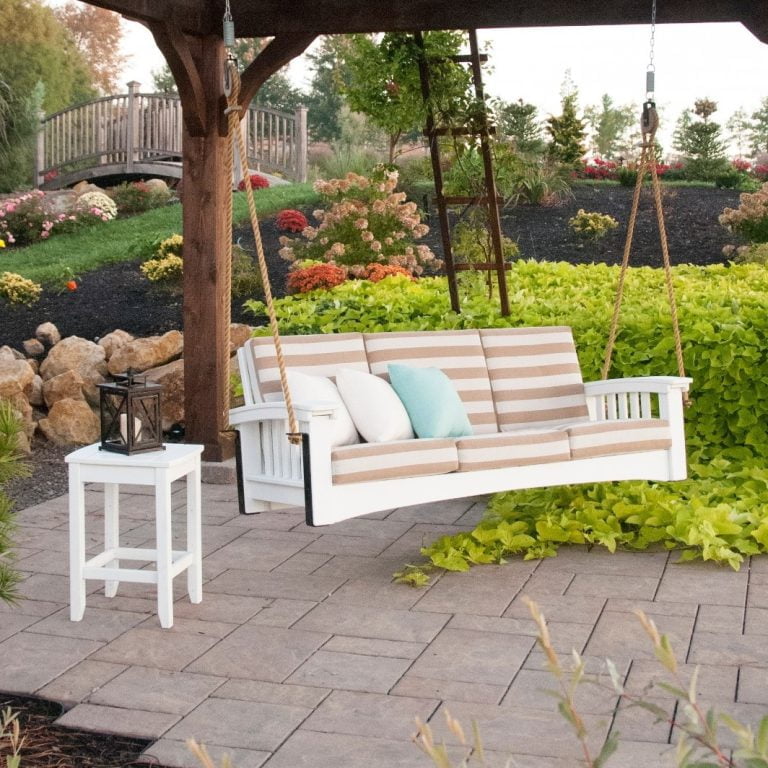 Poly Mission Style Deep Seat Outdoor Sofa Rope Swing