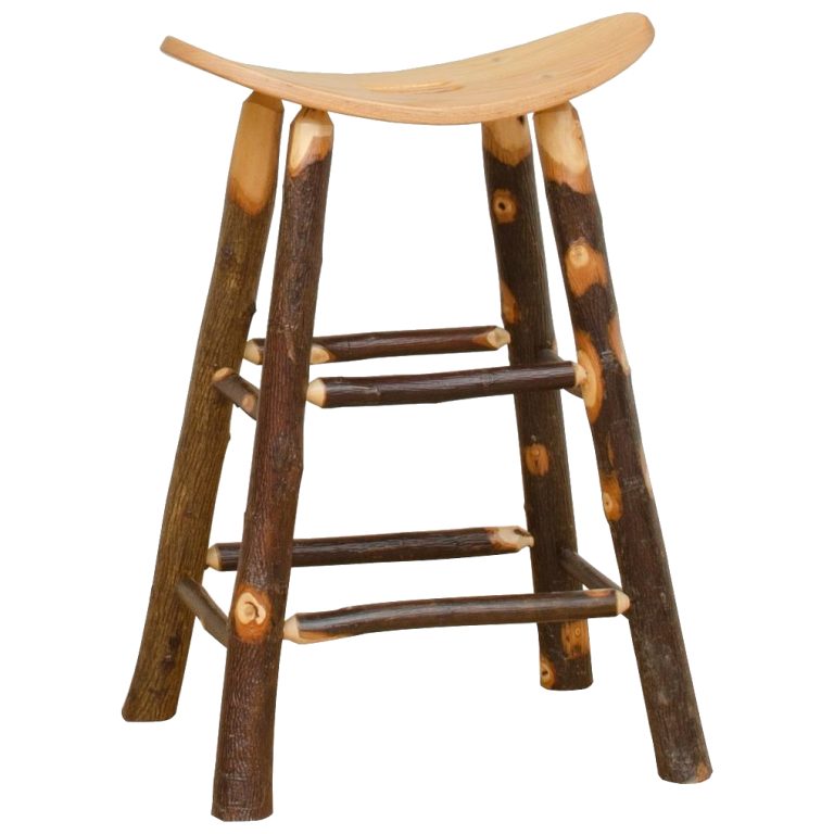 Rustic Hickory Saddle Stool