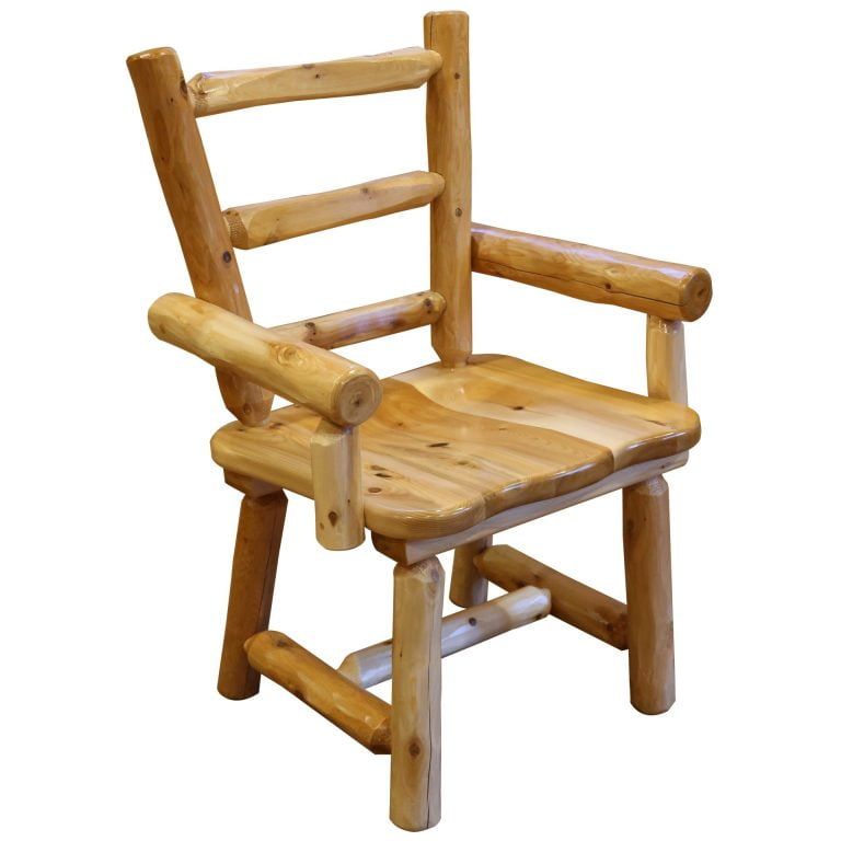 Set of 2 Rustic White Cedar Log Captain's Chairs