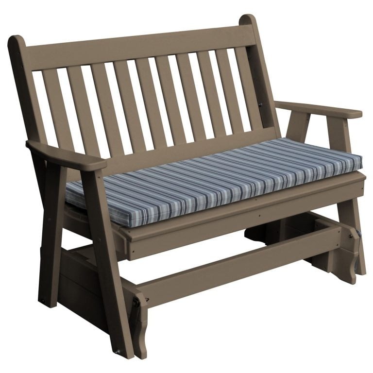 A&L Furniture Poly Lumber Traditional English Glider Bench