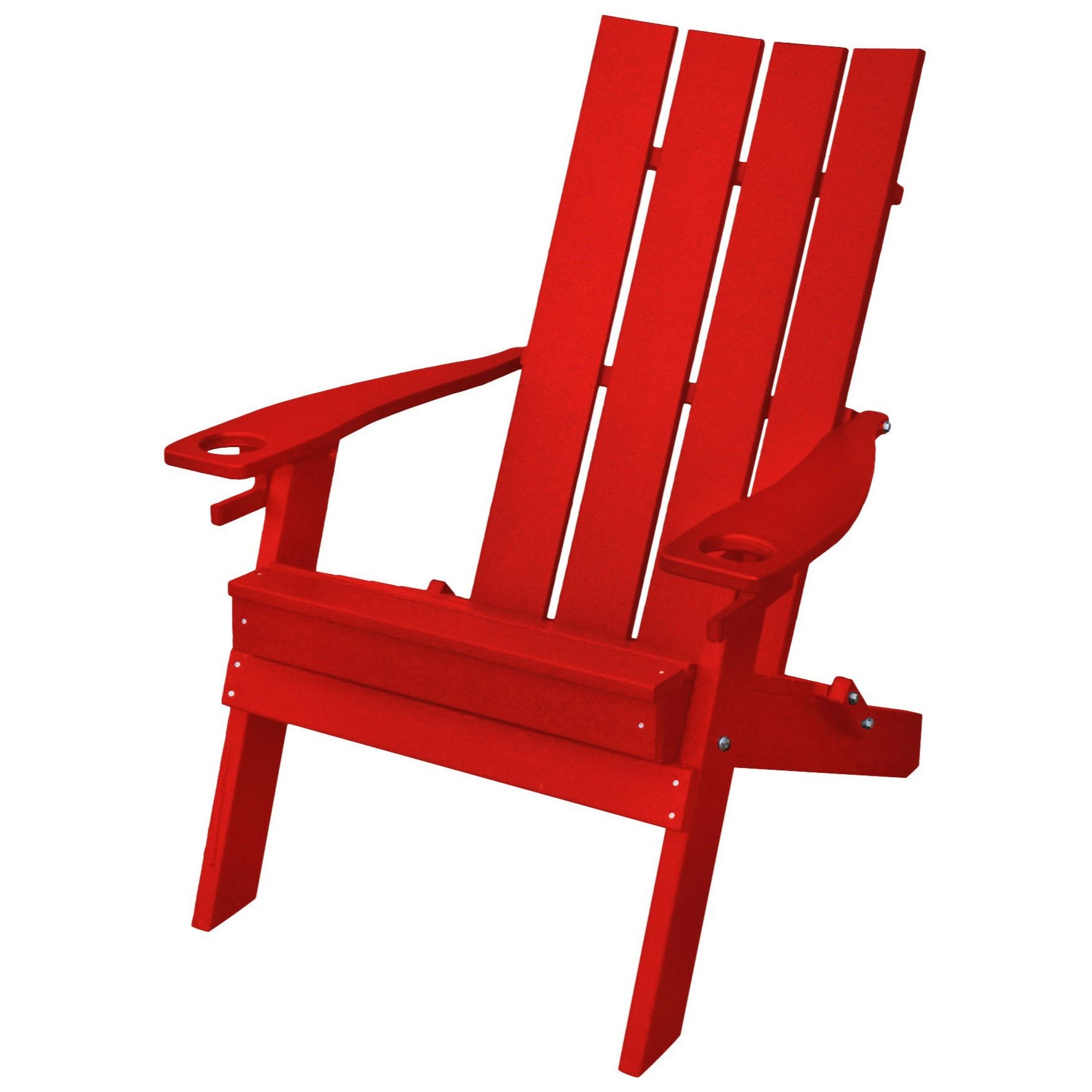 Poly Lumber Hampton Folding Adirondack Chair with 2 Cupholders