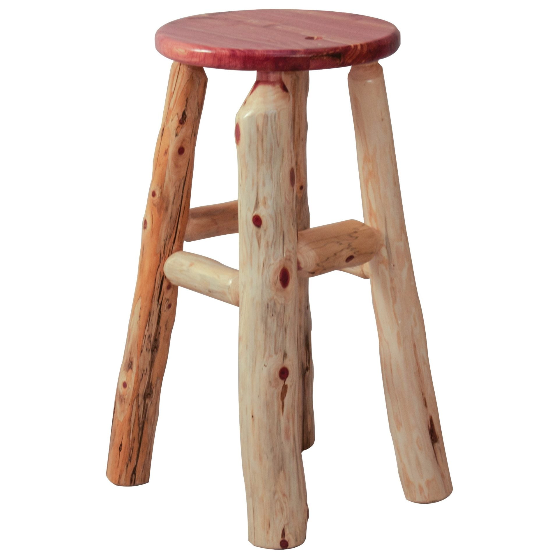 Rustic Red Cedar Log Barstool