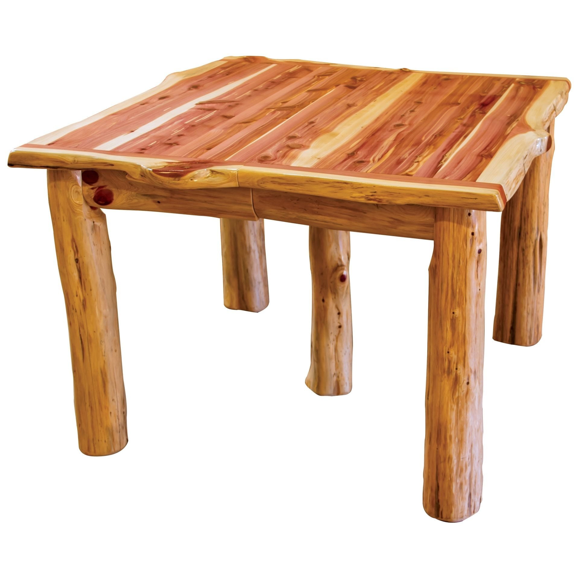Rustic Red Cedar Log Extension Dining Table