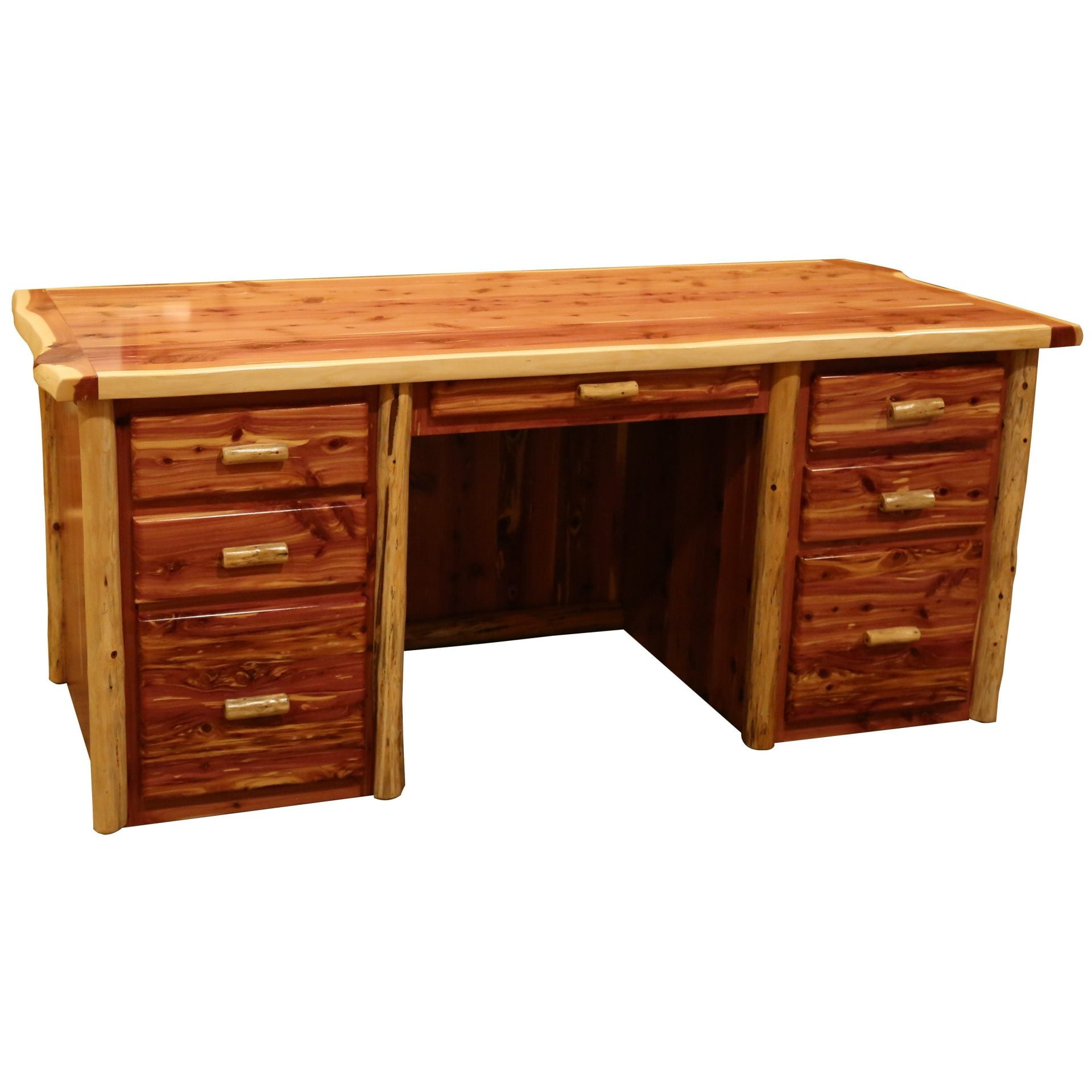 Rustic Red Cedar Log Executive Desk