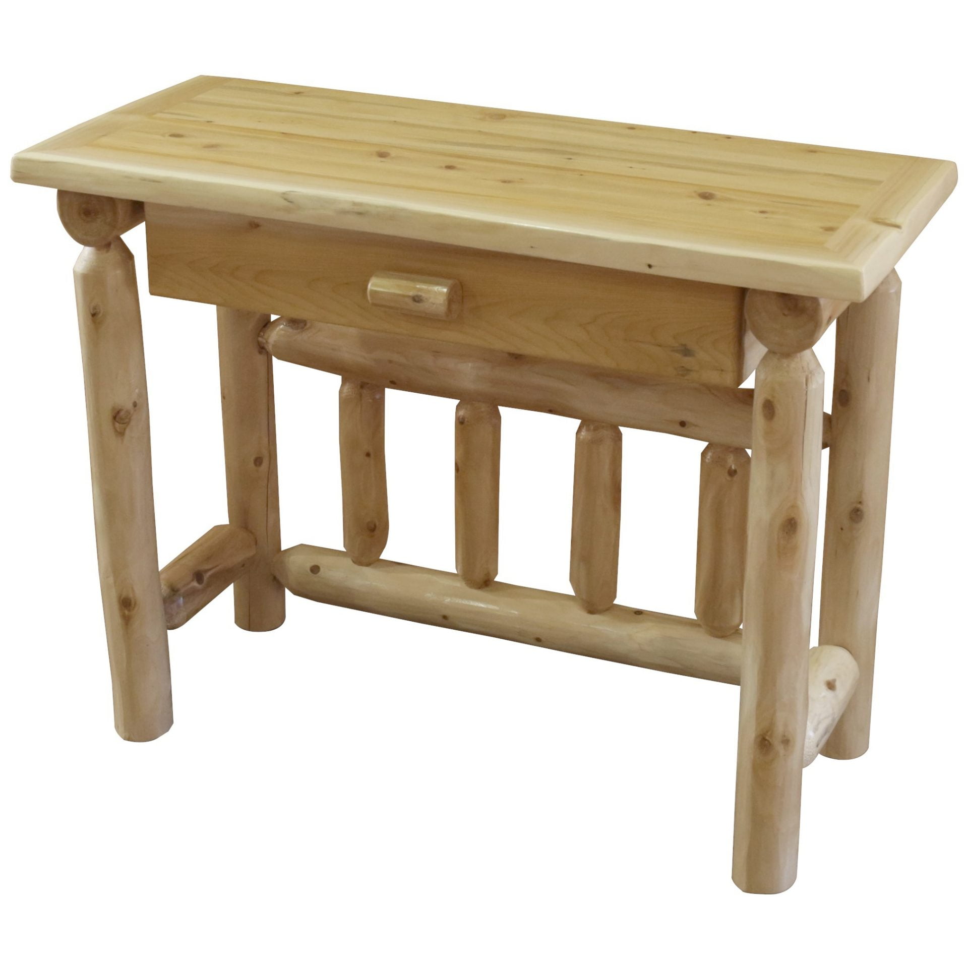 Rustic White Cedar Log Student Desk