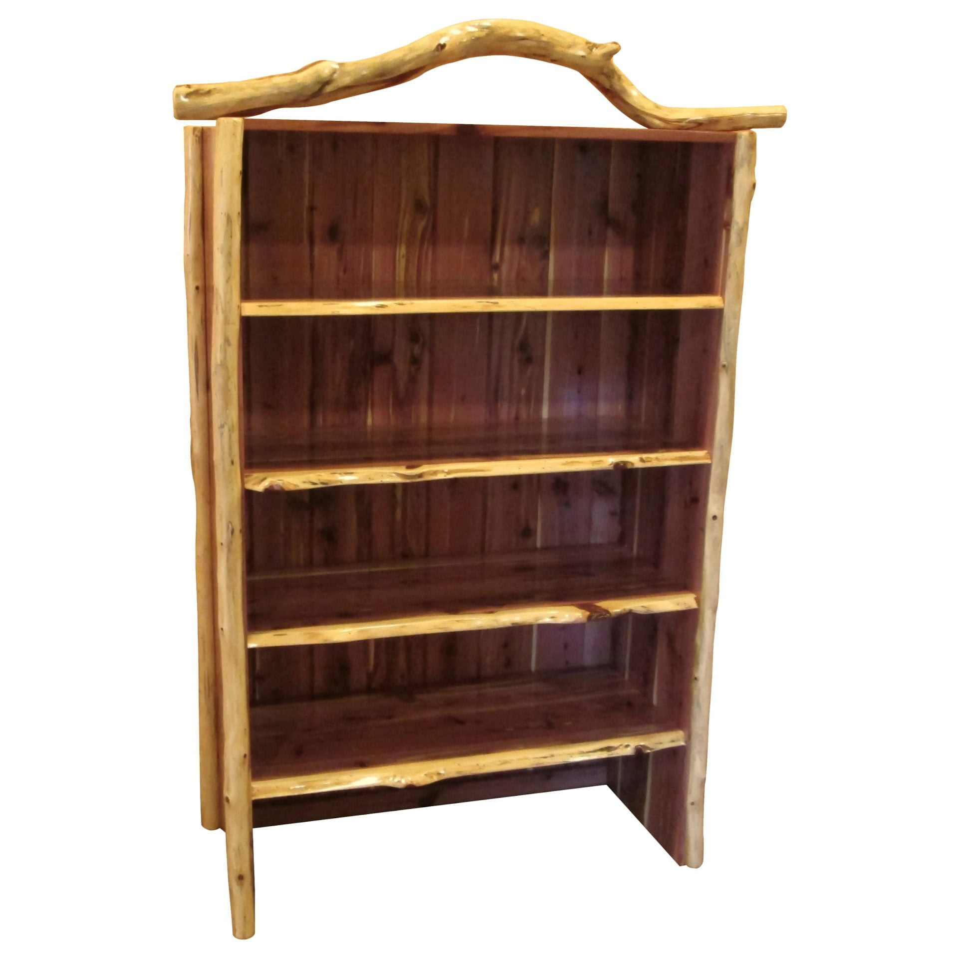 Rustic Red Cedar Log Bookcase